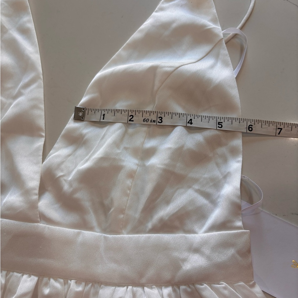 Lulus Elegant real love White satin Sleeveless Maxi Dress size S - Picture 15 of 16